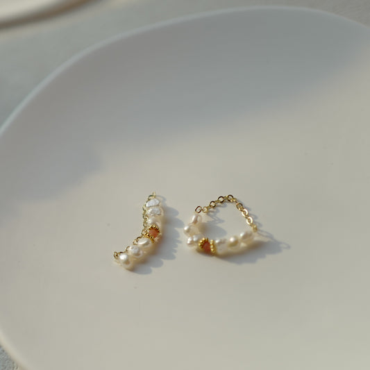 Baroque Pearl and Tourmaline Ring